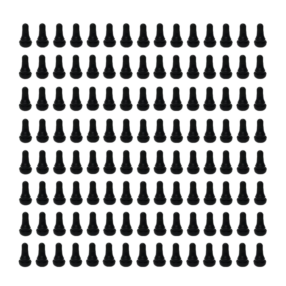 120Pcs TR412 Tubeless Valve Stems, Black Rubber Snap-in Valves Tubeless Tire Valve Stems Replacement for Tubeless 0.453 inches Rim Holes on Standard Auto Tires