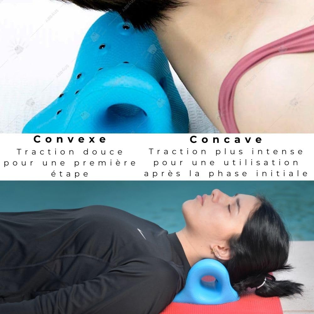 Oreiller Ergonomique de Traction Cervicale avec 8 Points Magnétiques | Soulagement des Douleurs Cervicales Nuque et Épaules | Coussin Chiropratique Correttif | Relaxation et Étirement