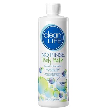 No-Rinse Body Bath, Concentrated Liquid, Lightly Scented, 16 oz. Bottle, 1 Count
