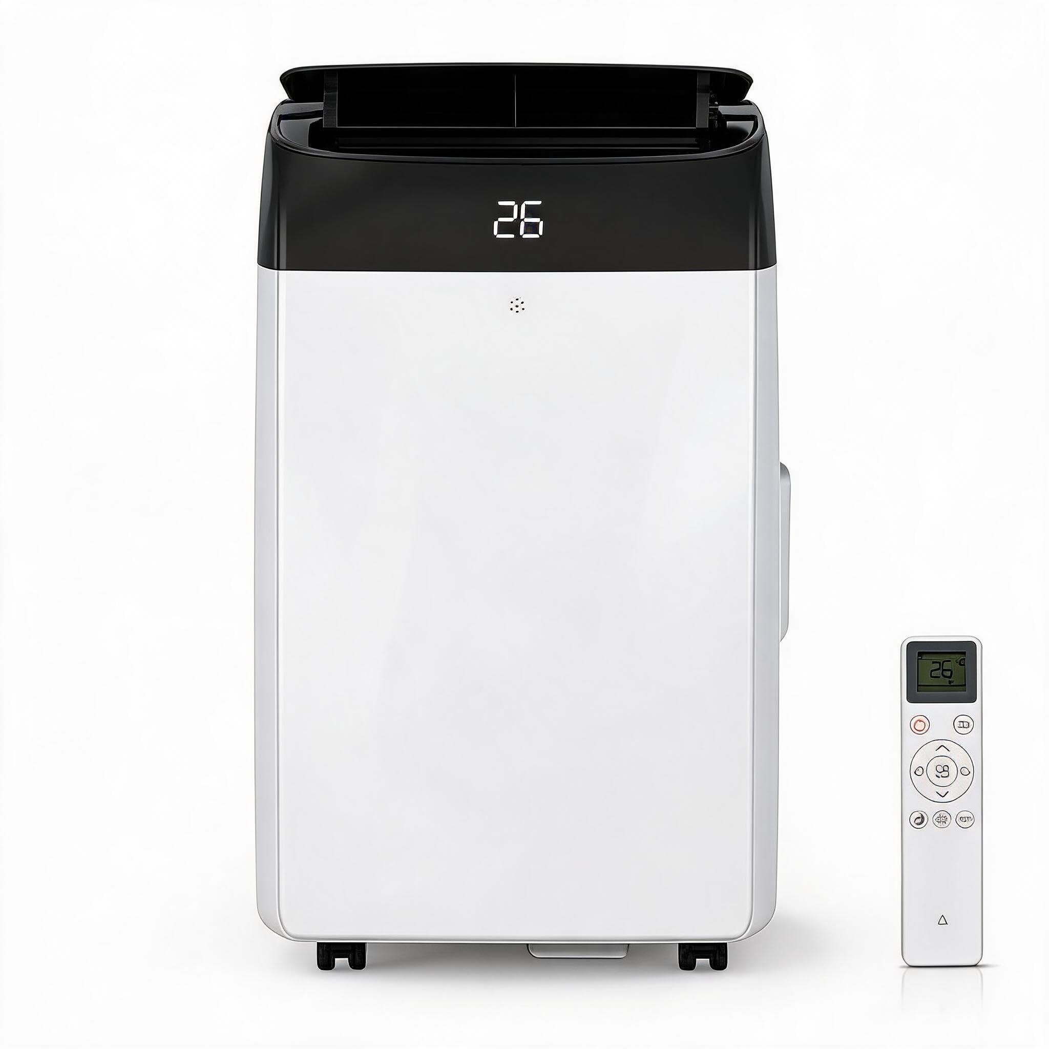 12000 BTU 4-in-1 Portable AC – Cooling, Heating, Dehumidifier & Fan – Energy Efficient, Quiet, Remote Control – for Bedroom, Living Room & Office – Covers 550 Sq ft.