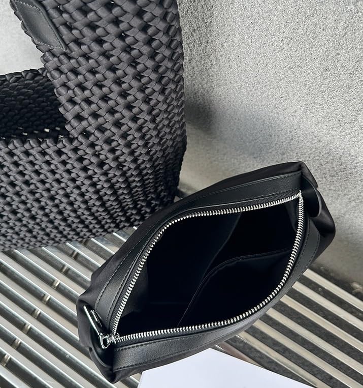 Bolso Tote tejido de satén para mujer grande miniatura 5