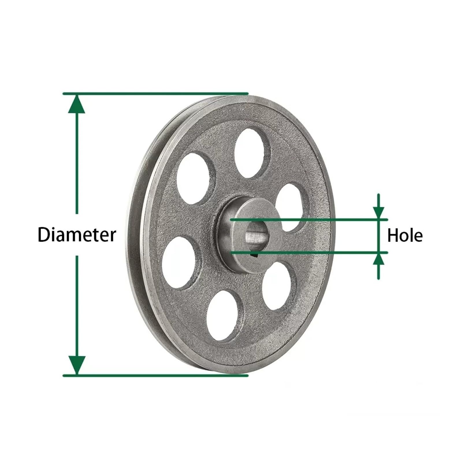 Synchron Rad, Verdickte Keilriemenscheibe, hohl, Einzelschlitz, Typ A, Gusseisenrad, Zubehör for Elektrowerkzeuge(20mm,200mm)