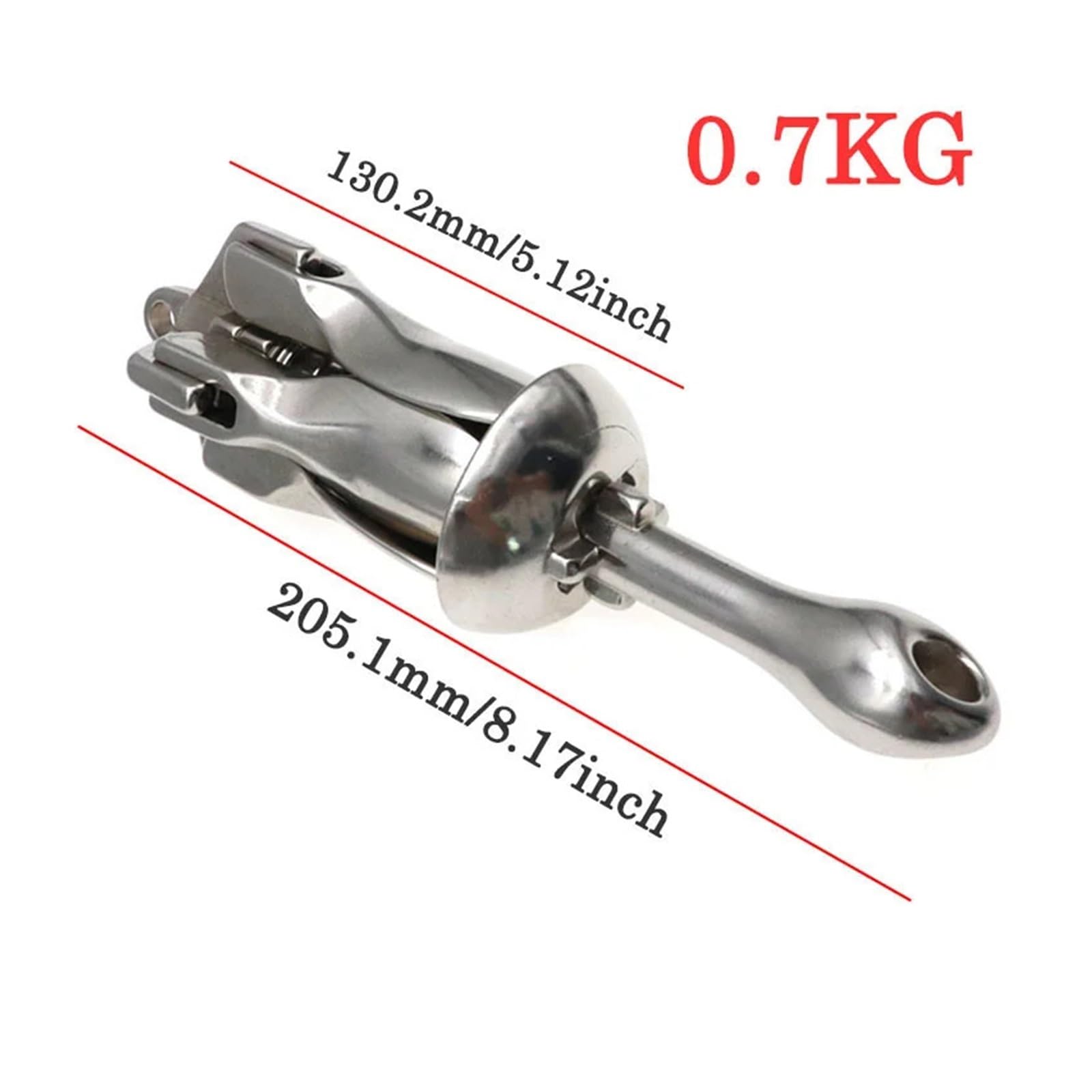 Ancora for Barca Durevole da 0,7 kg, in Acciaio Inox, Gonfiabile, in Metallo, for Barca, Kayak, canotto, zattera, Barca da Pesca, Kayak