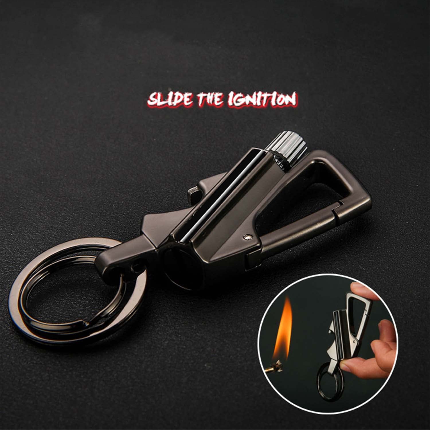 Paquet de 2 Match Permanent Porte-clés avec Ouvre-Bouteille Réutilisable Urgence Étanche Kit de Bâton D'attaquant, Idée Cadeau