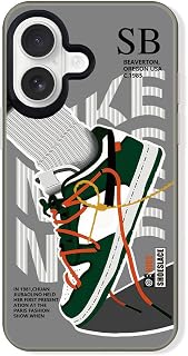 Vintage Sports Shoes Case for iPhone 16 Plus 6.9 inch Grey | Cool Brand Funny SB Sneaker Phone Case for Boys Girls, Non-Slip Shockproof Protective Rubber Cover