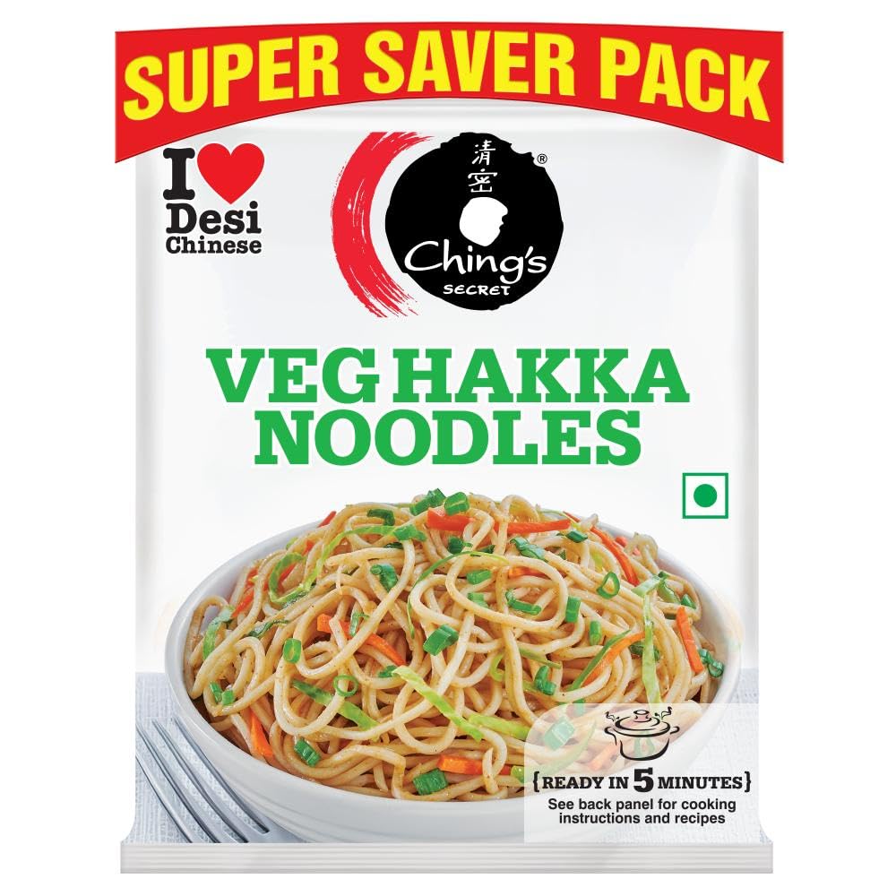 Ching’s Veg Hakka Noodles, Not Fried, Air Dried, Cooks in 5