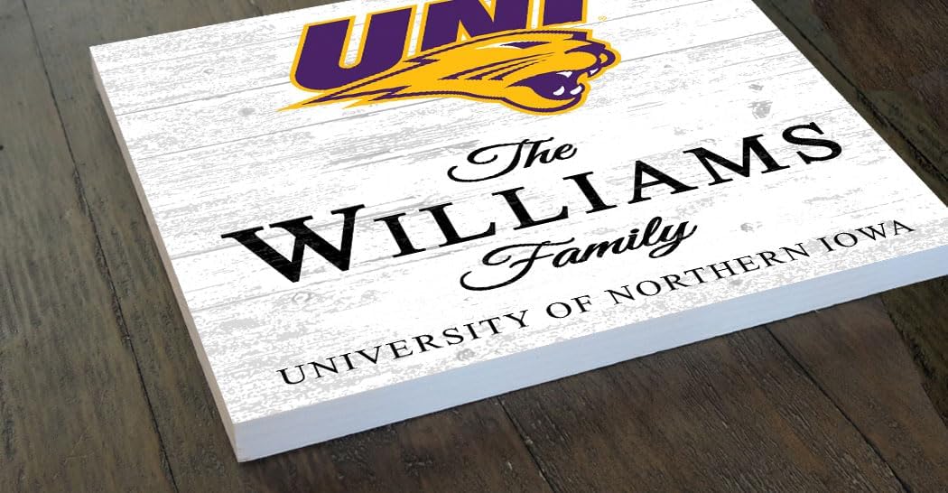 Northern Iowa Panthers Family Name Sign – Personalized UNI Alumni Gift