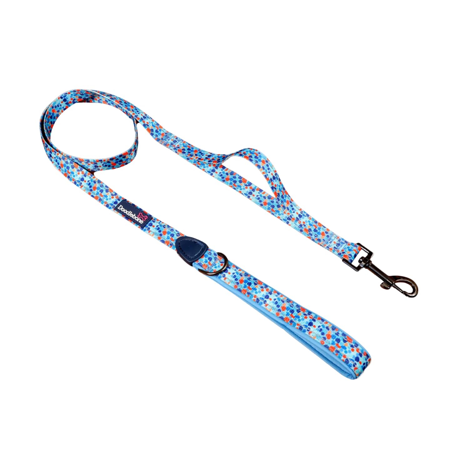 Doodlebone - With Me Dog Lead- padded handle, control handle for extra control, reflective, machine washable dog lead, strength tested componentry (Reef, 15mm)