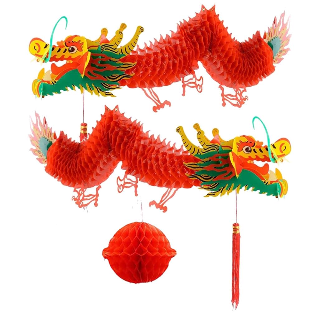 Dragon Rouge en Papier Healvian pour Réussir Votre Décoration Nouvel An Chinois