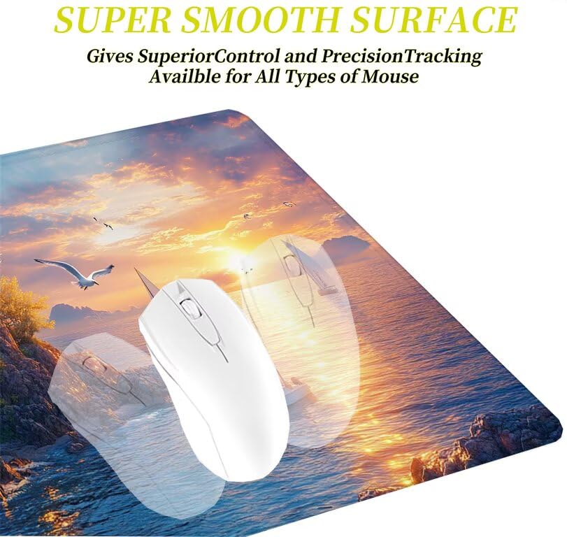 Grand tapis de souris gamer XXL motif bateau cadeau idéal de bureau