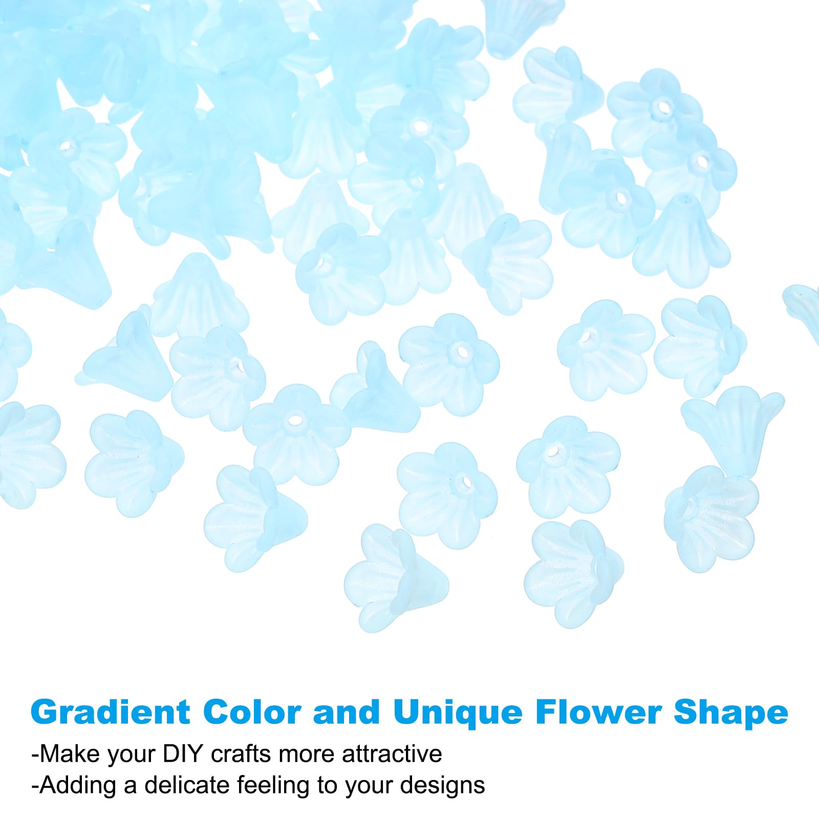 PATIKIL Frosted Flower Beads, 100 Pcs Acrylic Trumpet Flower Beads for Bracelets Earrings, Necklaces - Image 4