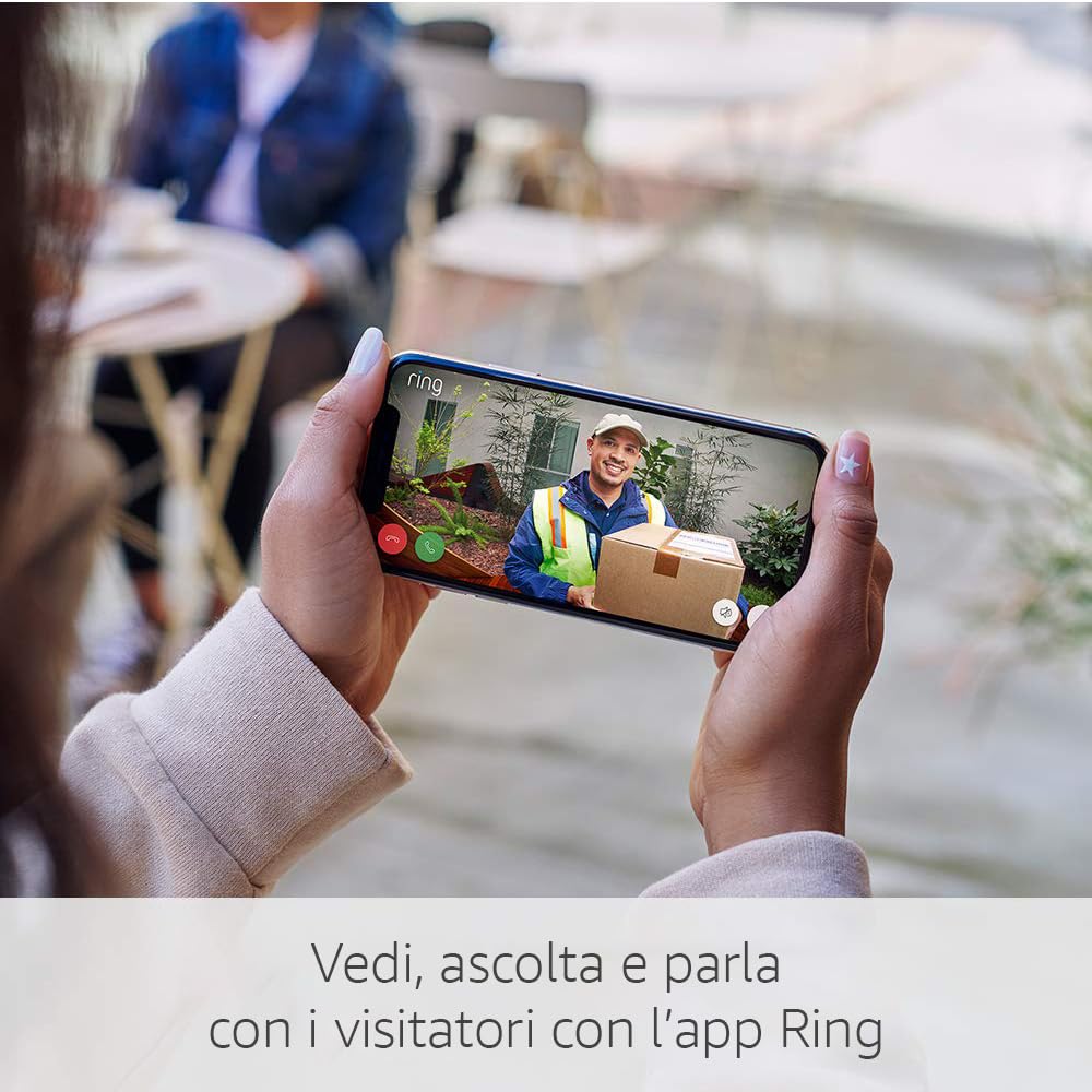 Ring Spioncino digitale con videocamera (Door View Cam) | Spessore porta: 54-75 mm (versione consigliata) | Videocitofono senza fili, HD a 1080p e wi-fi | Ring Home: 30 gg. prova gratuita