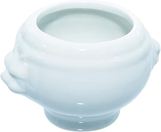 PacknWood 210MBPLION - Mini Porcelain Soup Tureen - Small White Soup Mug Bowls with Lion Head Design - 100% Reusable, Microwaveable - (2.6 oz Capacity) (2.5" x 2") (Case of 36)