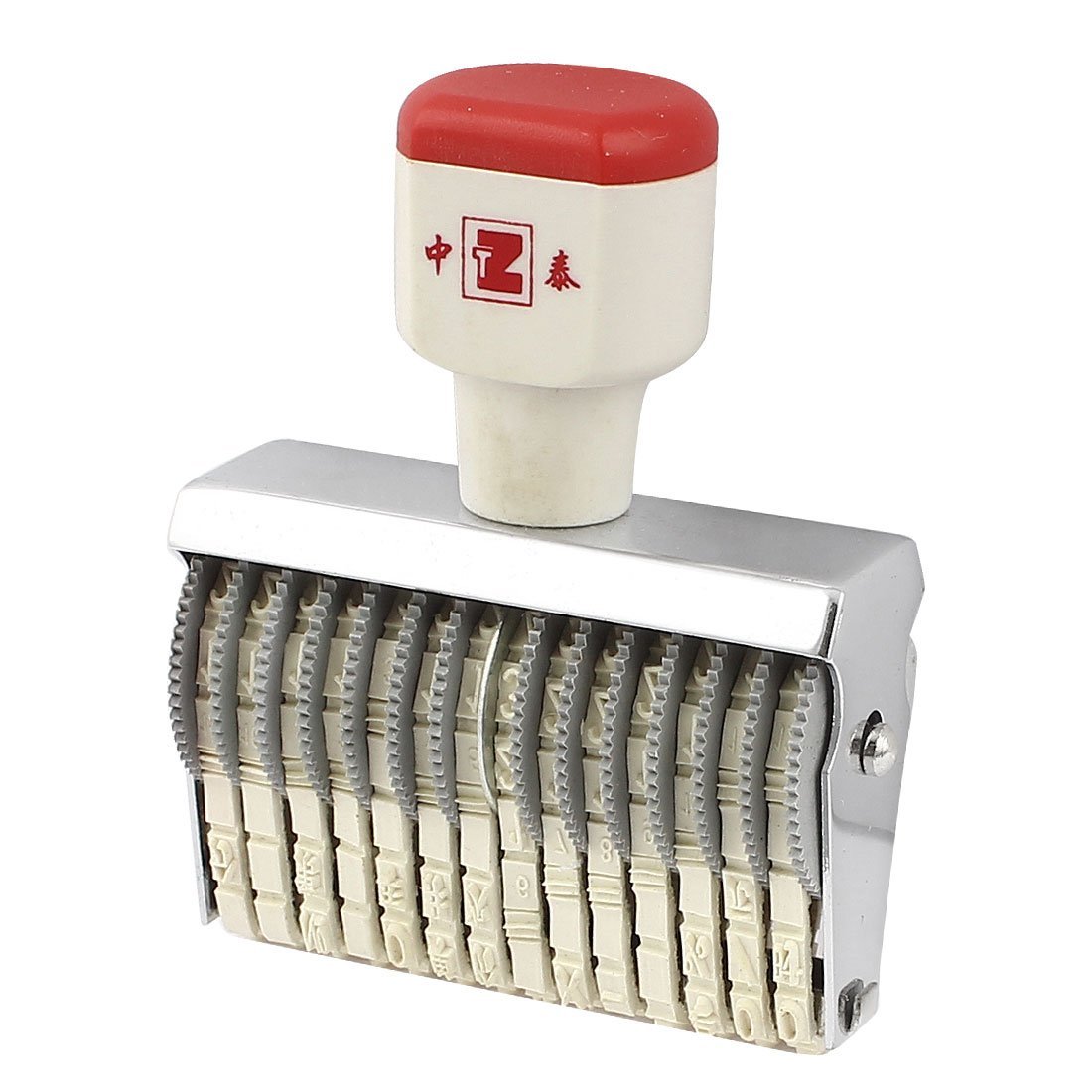 KTM Healthcare® Rubber Rolling Wheel 14 digits Letterpress Machine Numbering White