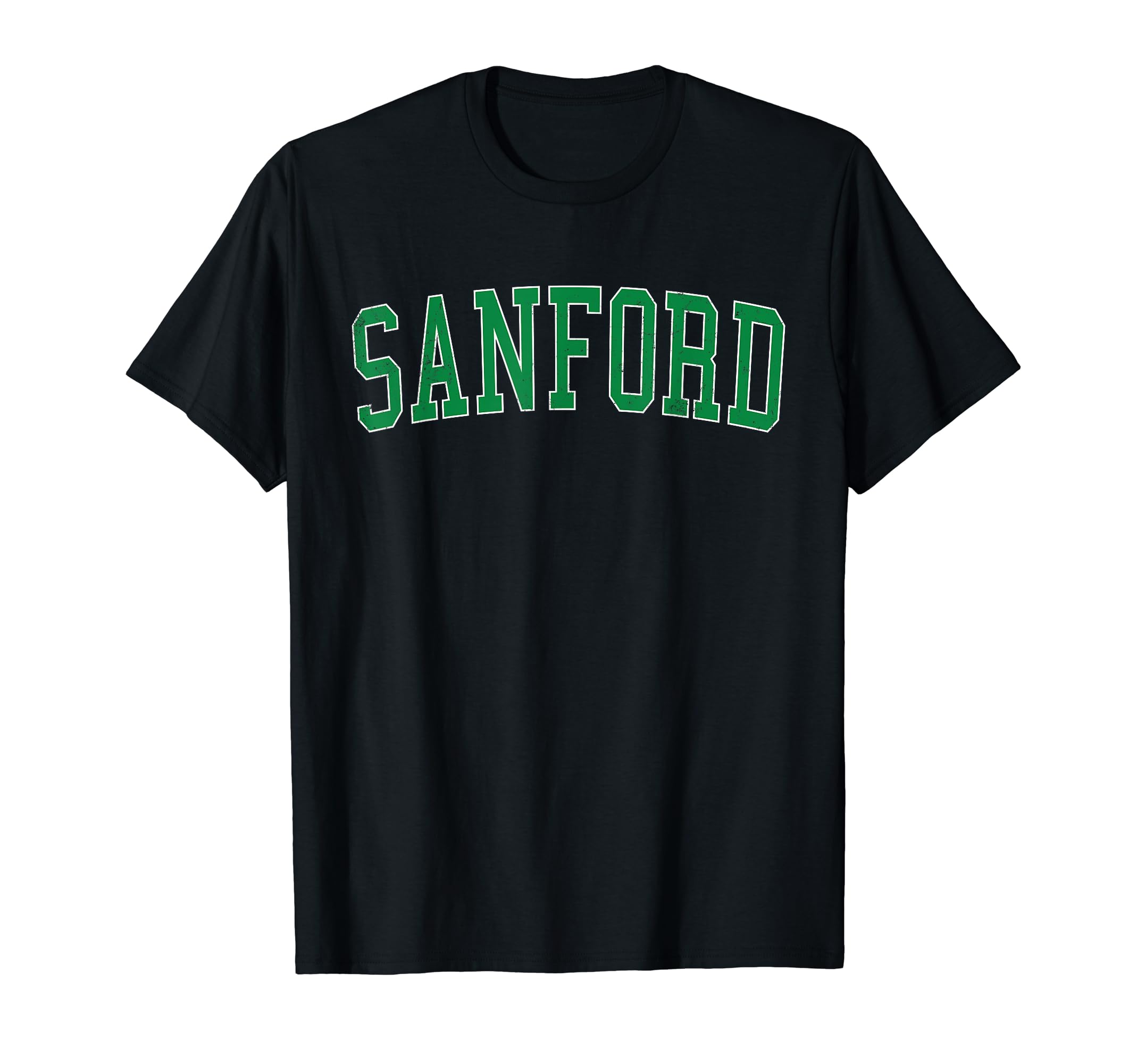 Vintage Sanford FL Distressed Green Varsity Style T-Shirt