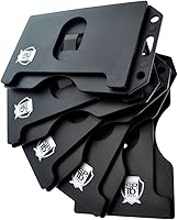 Vista 57 de 5 Pack - Red Hard Plastic Badge Holder Vertical - Side Load 2 Card Protector - Multiple Card ID Badge Holders - Heavy Duty Rigid/Hard Plastic by