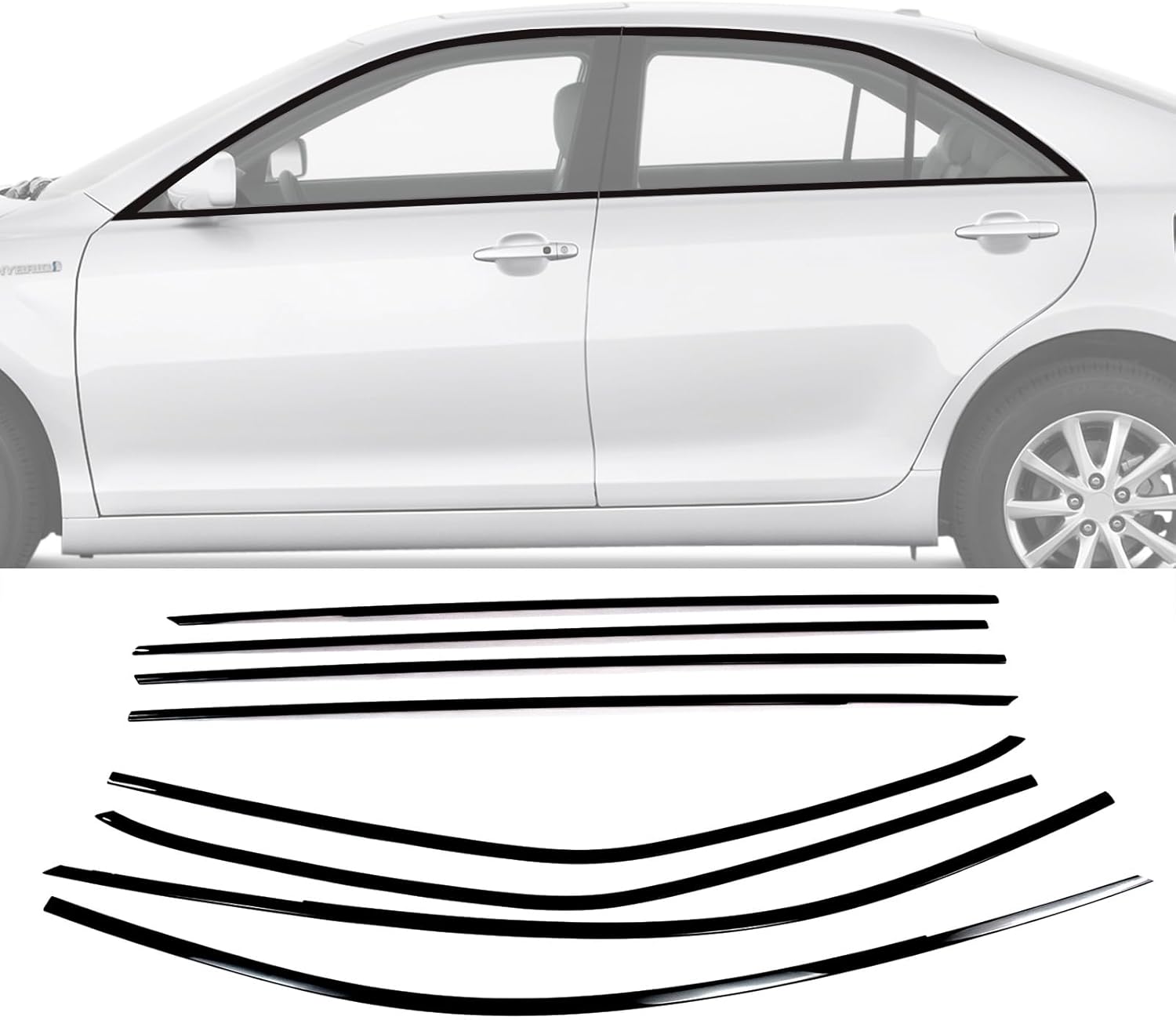 Stainless Steel Window Trim Chrome Delete for Toyota Camry 2007-2011 Black Window Trim