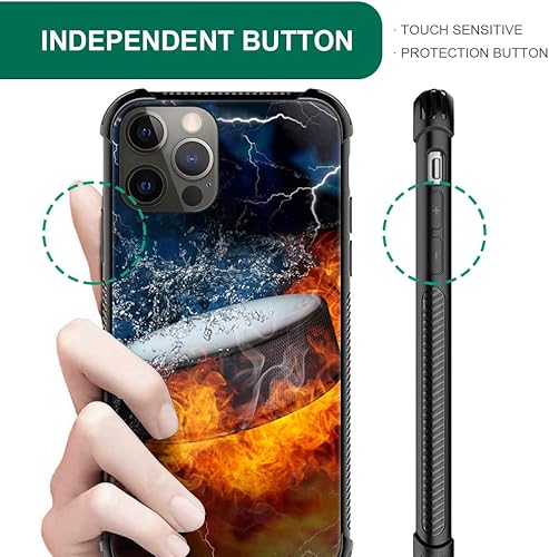 Miniatura 4 de DAIZAG Funda compatible con iPhone 11 Pro, funda de TPU suave a prueba de golpes para niños y hombres, funda de regalo, hockey sobre fuego sobre