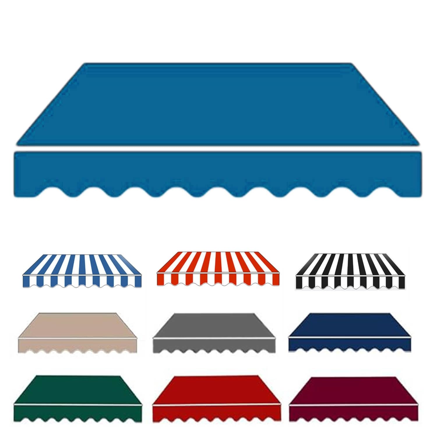 Pbwerigl Navy Blue Awning Retractable Canopy, Resistant Polyester Awning Canopy, Protection, 2Pc(,13X8ft/4X2.5m)