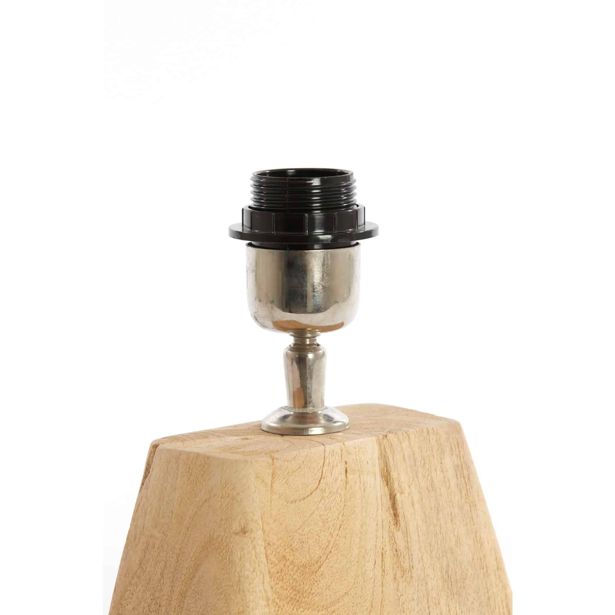 Light & Living Pied de Lampe Kardan - Brun - 16x10x21cm - Rectangle - Bois - Base de lampe pour Salon et Chambre - Pied de lampe décoratif pour abat-jour