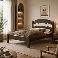 Cama de Casal Iris Reforçada em MDF 100% Anti-Ruído com Excelente Acabamento, Estável para Quarto Principal Casa e Apartamento 2026 (CastanhoOff)
