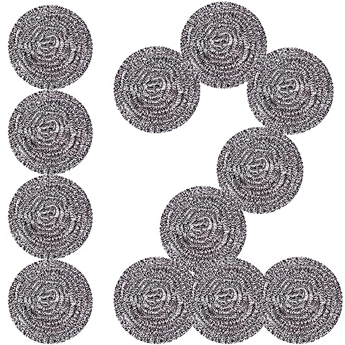 Image of Stainless Steel Scrubber Scrubbing Scouring Pad Sponges Clean Pot Pan and Steel Wool for Kitchen Bathroom