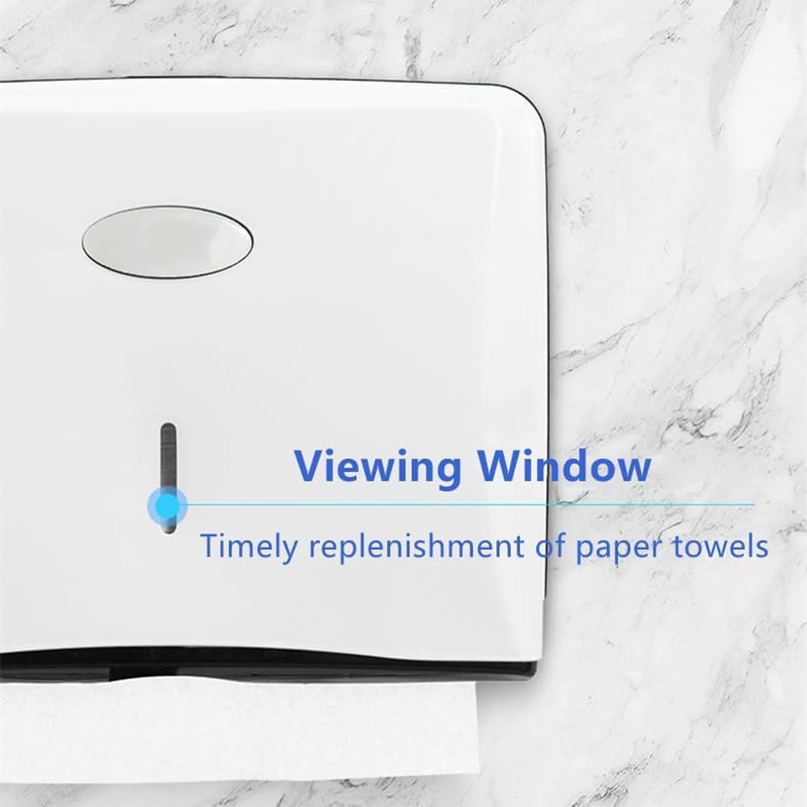 Dispensador de toallas de papel, dispensador de papel higiénico de plástico montado en la pared, con capacidad para 200 toallas de mano múltiples/tripletes/Z para baño, cocina, oficina (W)