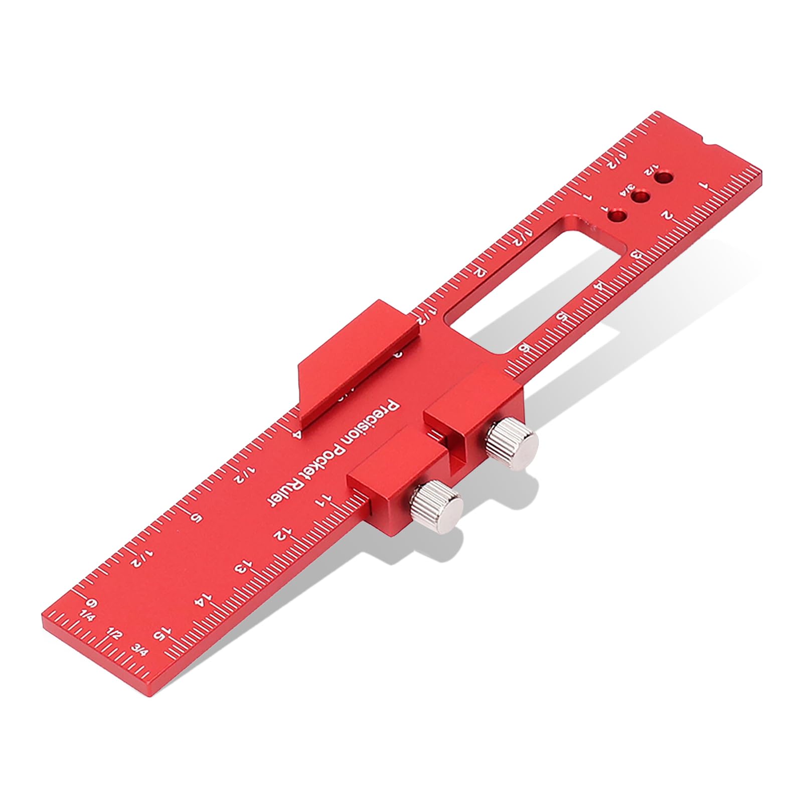 ZAWELIYO Aluminum Woodworking Rulers with Slide Stop, 6 Inch Aluminum Alloy Ruler Stops for Woodworking, Locating, Measuring with Engraved Scales
