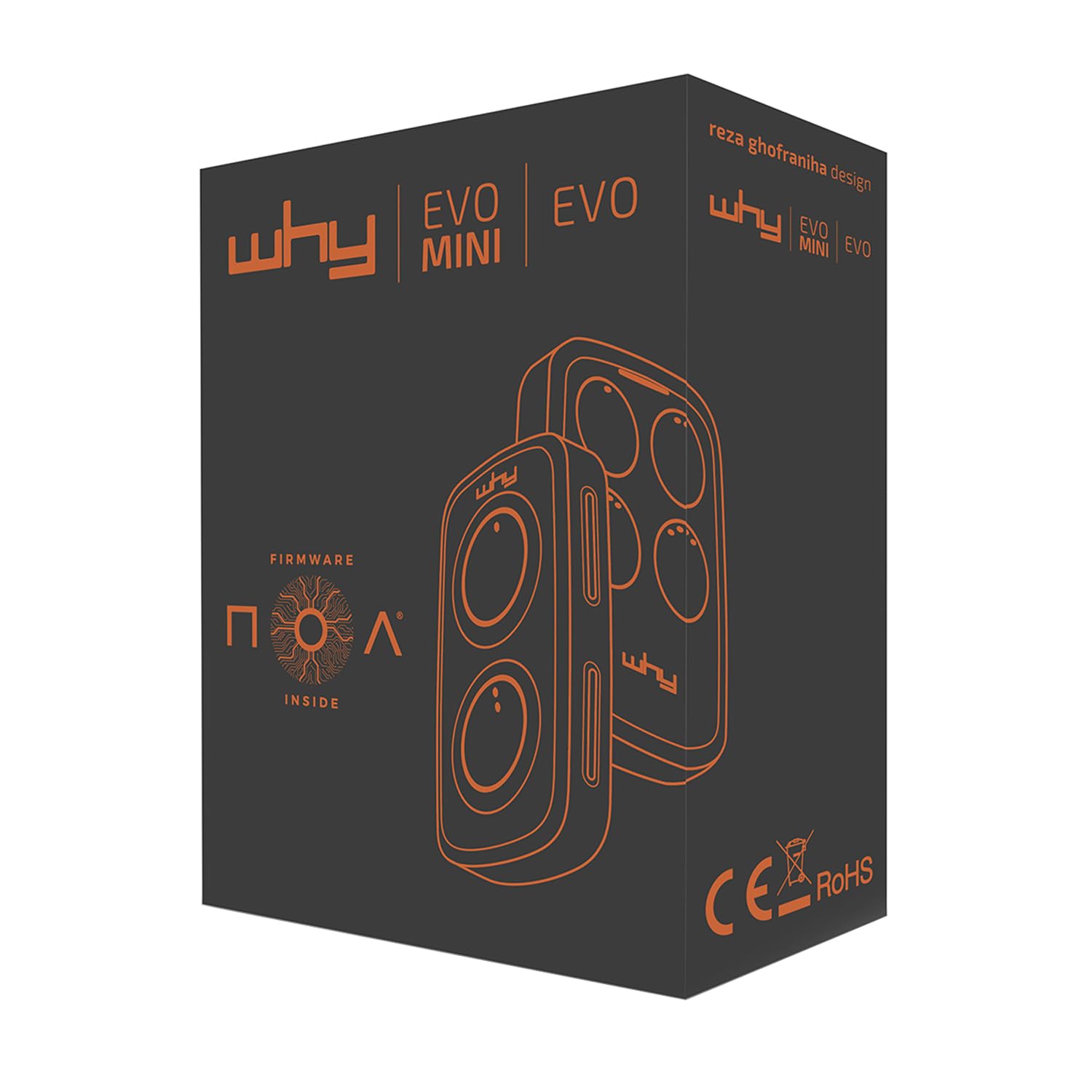 WHY EVO NOA Radiocomando Multifrequenza da 280 a 868 MHz Apricancello Rolling Code Codice Fisso Autoapprendente 4 in 1 Telecomando Garage Cancello Programmabile a Lungo Raggio (Licorice Black)
