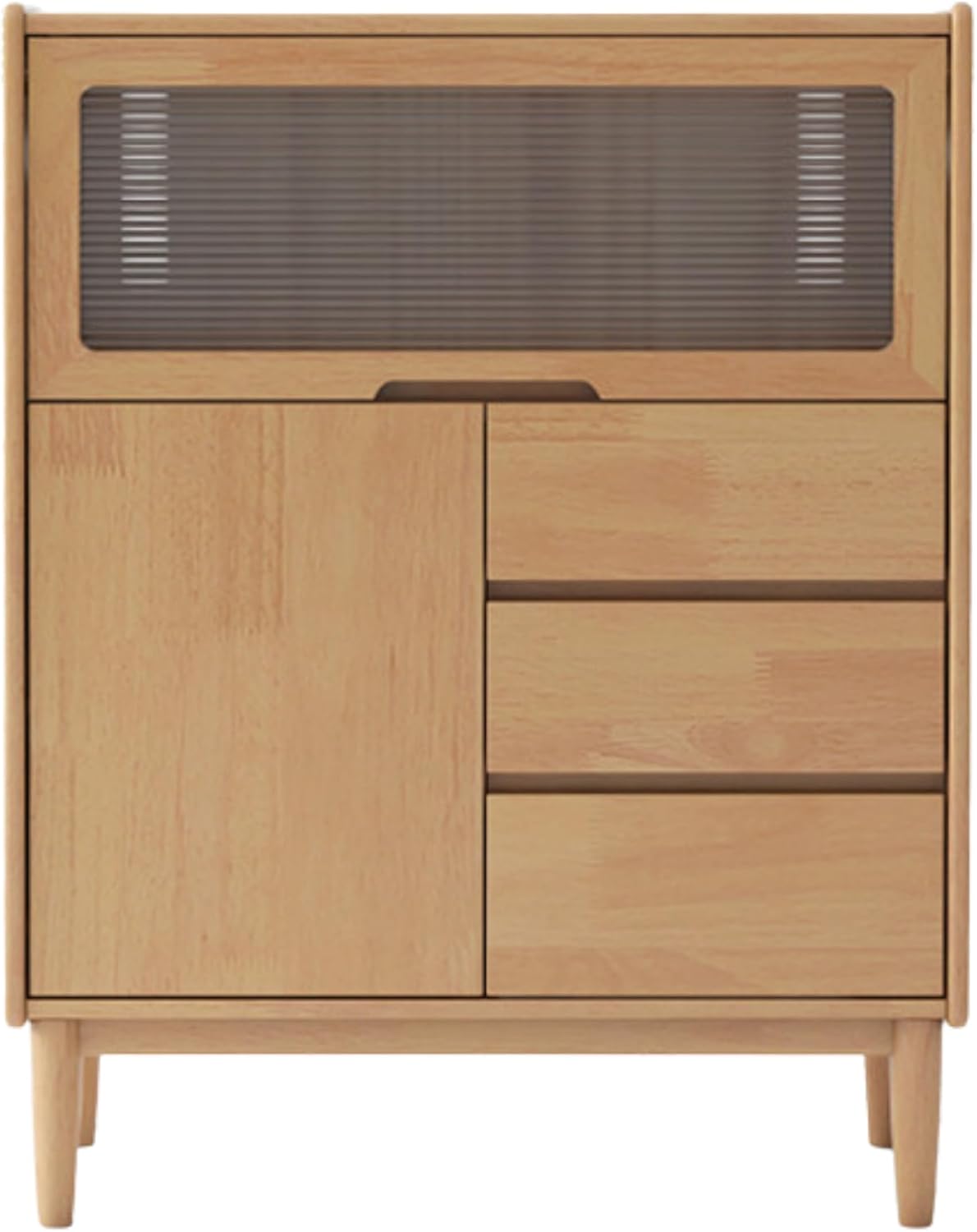 GVAwood Oak Solid Wood, Solid Rubberwood Corner Multifunctional Sideboard 33.5x15.7x45.3 inch / 85x40x115 сm/Natural Wood Color/Solid RubberWood 0.85m Sideboard
