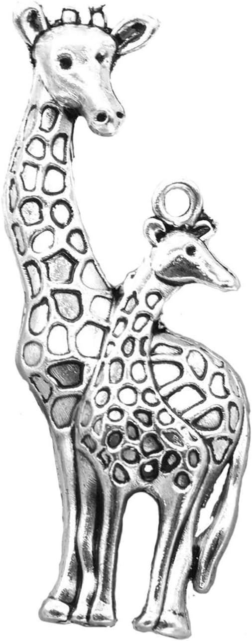 Ceiling Fan Pull Ornaments (Silver, Giraffe Mom and Baby Fan or Light Pull)