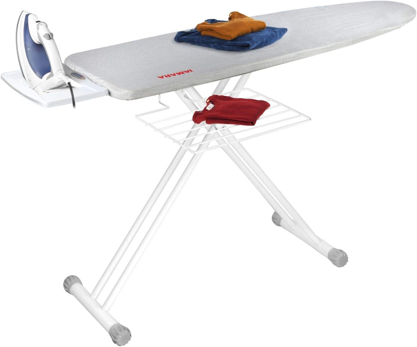 YBM Home Tamara Professional Wide Steel Mesh Top Ironing Board with Solid Steam Iron Rest and Cotton Cover, 1750-18