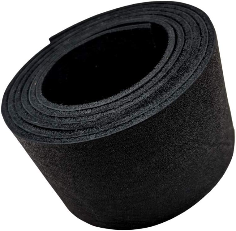 TOFL Genuine Top-Grain Leather Strap | 48 Inches Long | 2 Inches Wide | 1/8 Inch Thick (6.5-7.5 oz) | 1 Leather Strip for DIY Arts & Craft Projects, Clothing, Jewelry, Wrapping | Black