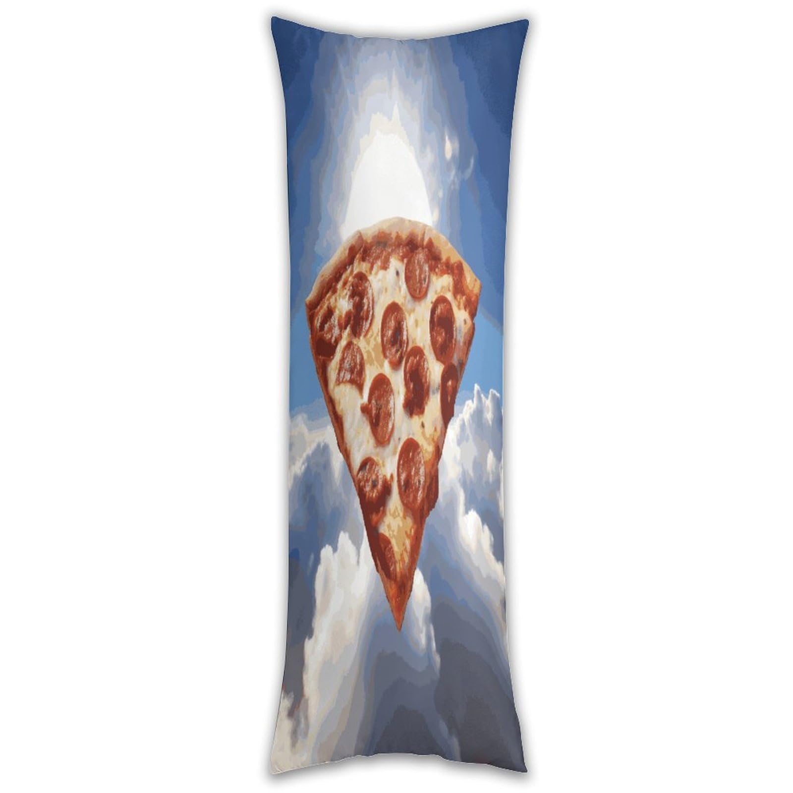 Pizza in The Sky Pillow Case Breathable Absorb Sweat Long Pillowcover Exquisite Unique Pillow Protector for All Seasons Hot Sleepers Body Pillowcase
