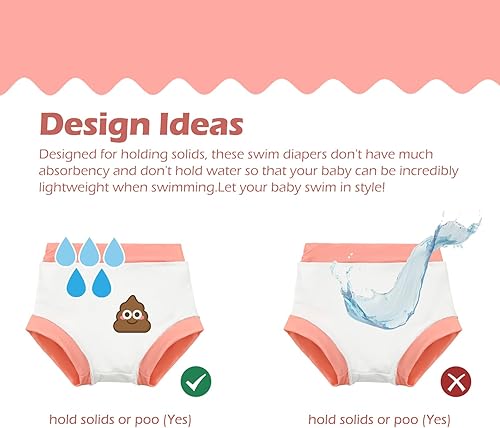 Miniatura 6 de ALVABABY Pañales de natación, 3 unidades, pañales de natación reutilizables e impermeables para niños y niñas para clases de natación 3XBS01-18-24M