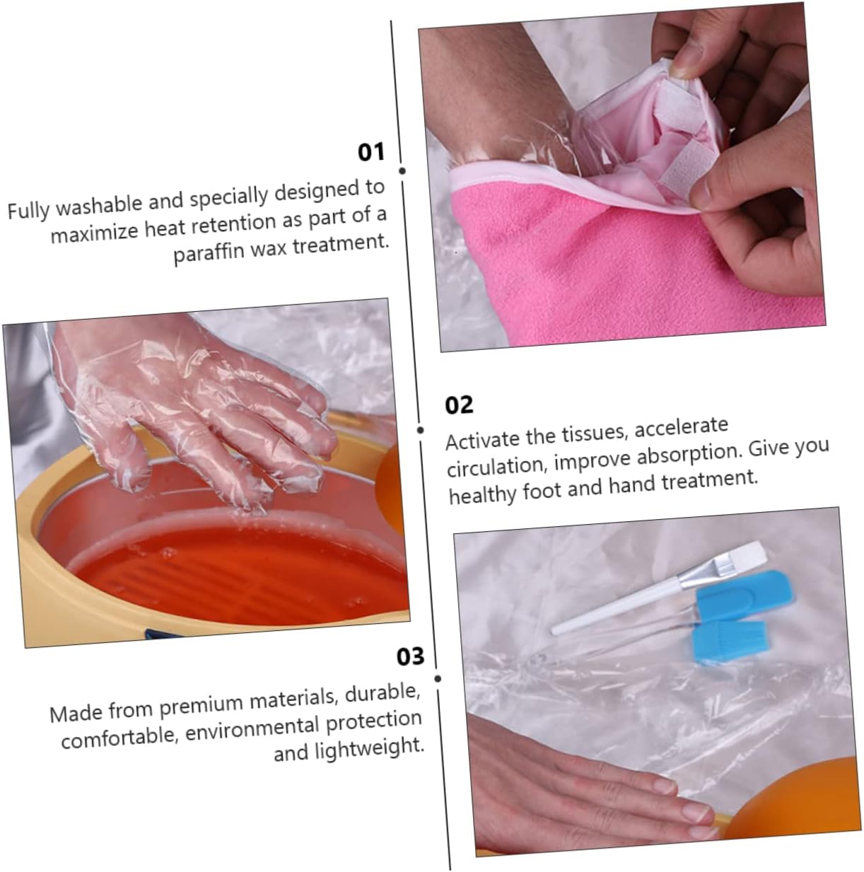 VALICLUD 1 Set Hand Care and Foot Care Gloves Moisturizing Accessory for Exfoliating Scrub Supplies and Material Reusable and Washable for Home Salon Use Random Color