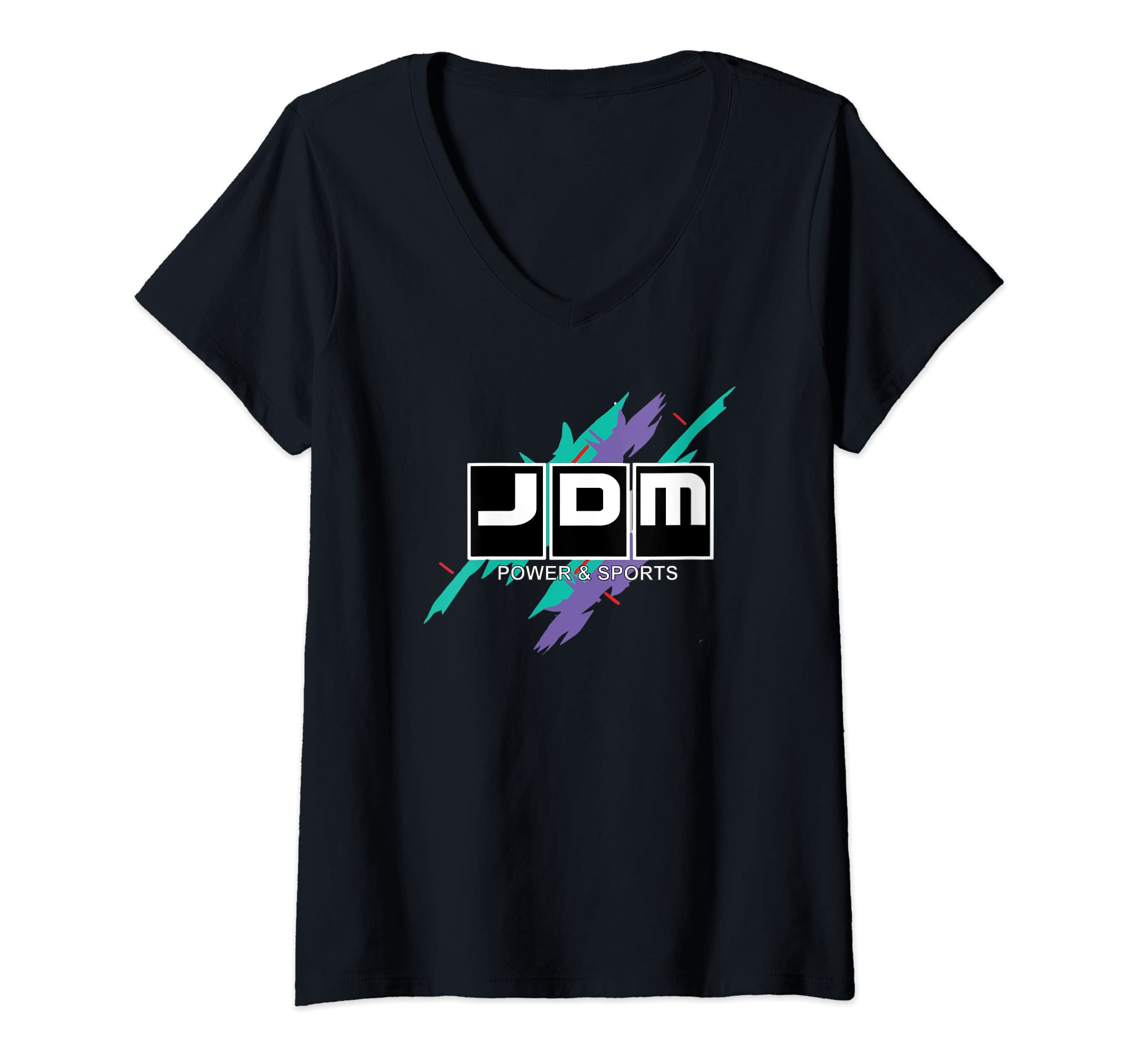 Womens JDM Car Power V-Neck T-Shirt