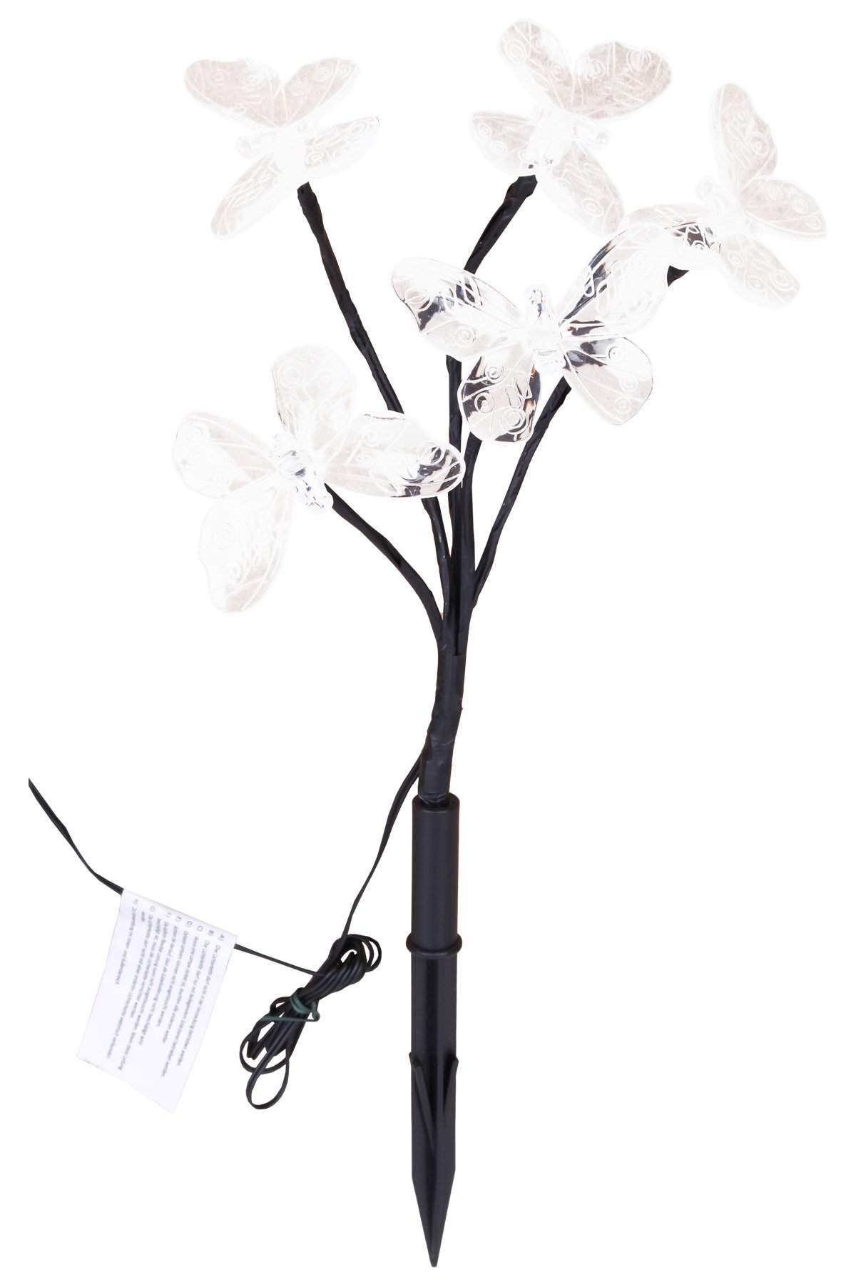hellum Schmetterling solar, Solarlichter für außen mit 5 warmweiße LED, solar Schmetterlinge Erdspiess, Solarlampen für außen Garten, LED Lampe mit Gartenstäben 350142