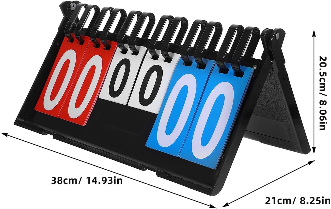 Portable Flip Scoreboard for Basketball Tennis Badminton Plastic Sports Scorekeeper with Clear Digits Multi-Sport Use Easy to Clean and Read
