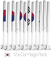 Vista 240 de Bandera de Estados Unidos con poste para coche, bandera para carros, 2 unidades, bandera de América, capó para auto, 4 de julio, decoración