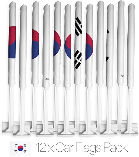 Miniatura 240 de Bandera de Estados Unidos con poste para coche, bandera para carros, 2 unidades, bandera de América, capó para auto, 4 de julio, decoración