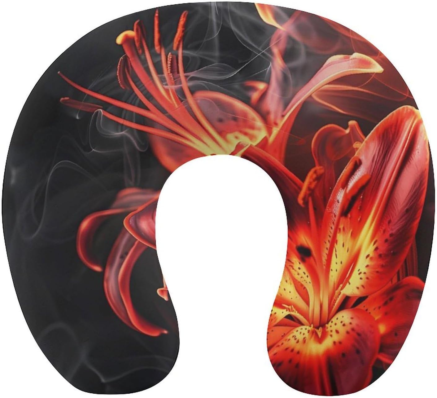 Flame Flower Funny Travel Pillow U Shaped Memory Foam Neck Pillows Portable for Flight Car Home Office