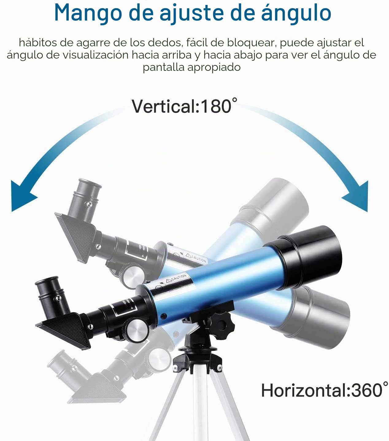 Telescopio para niños y Adultos, Apertura de 50 mm, Distancia Focal de Objetivo de 360 mm, Soporte AZ