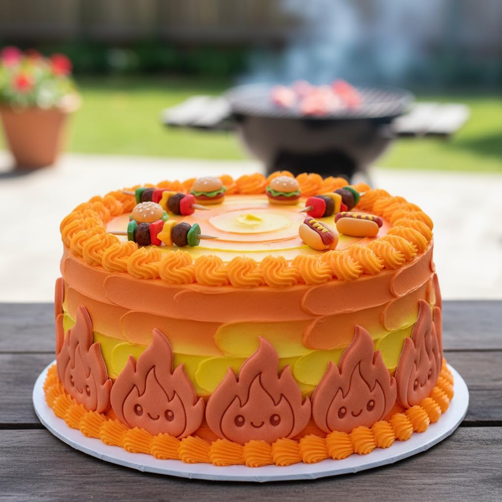 BAKERLOGY Set of 2 Fire Extinguisher & Flame Cookie Cutters – Firefighter Theme Biscuit Cutter Set for Safety Baking, Emergency Cookies, Fondant Decoration Tool