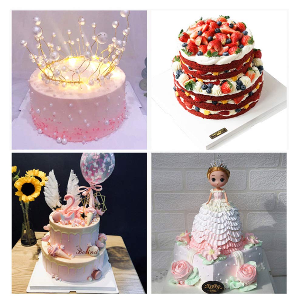 Hemoton 5 cajas transparentes para tartas, caja de regalo de caramelos, contenedor de alimentos, caja de embalaje para cumpleaños, baby shower, boda (cajas de doble capa de 8 pulgadas)