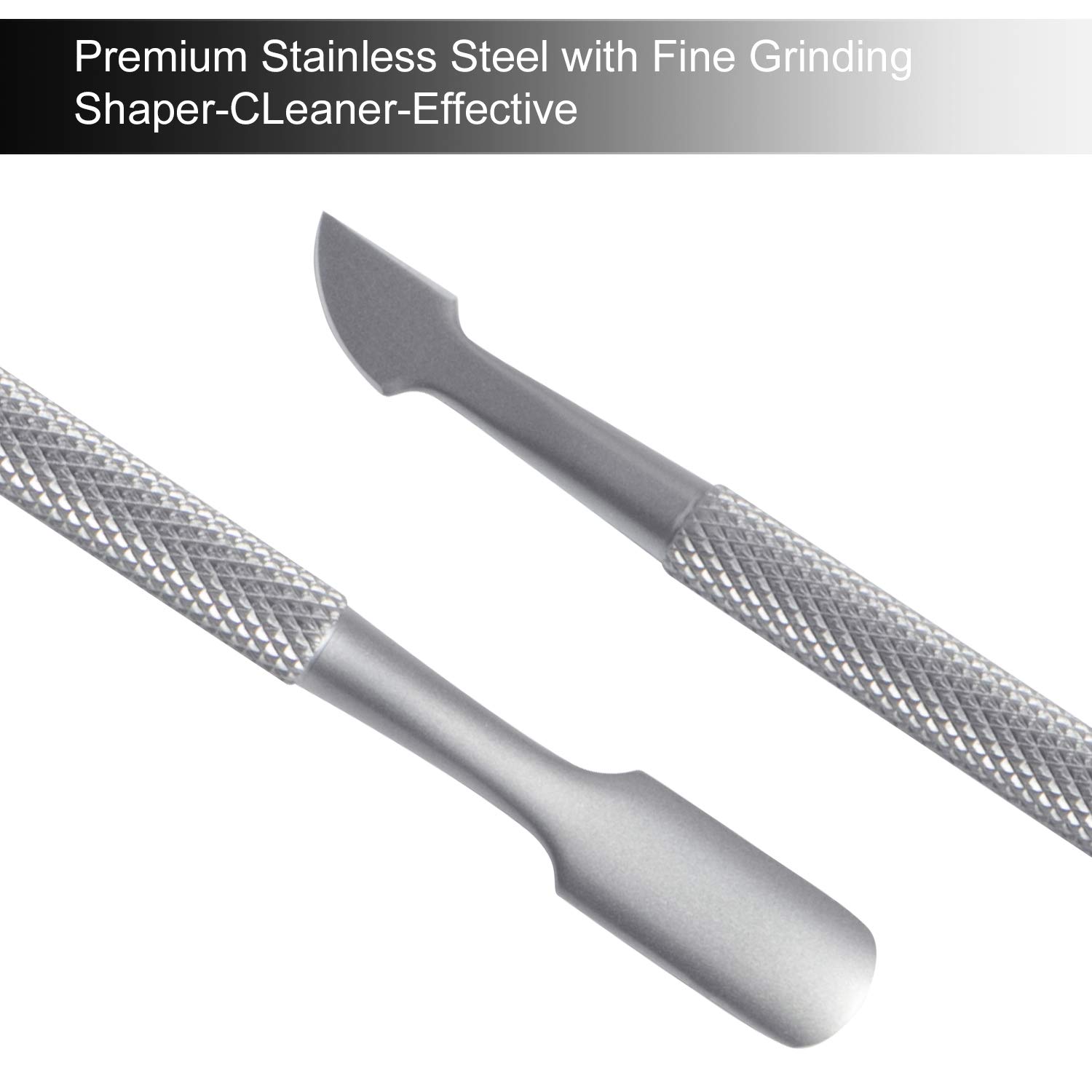 Cuticle Nipper with Cuticle Pusher - Cuticle Trimmer Cutter Clipper ECBASKET Dead Skin Remover Scissor Plier Durable Manicure Pedicure Tools for Fingernails and Toenails Silvery 2