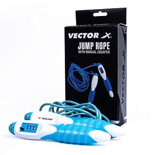Vector X VX-720 Counter Skipping Rope (White-Blue)