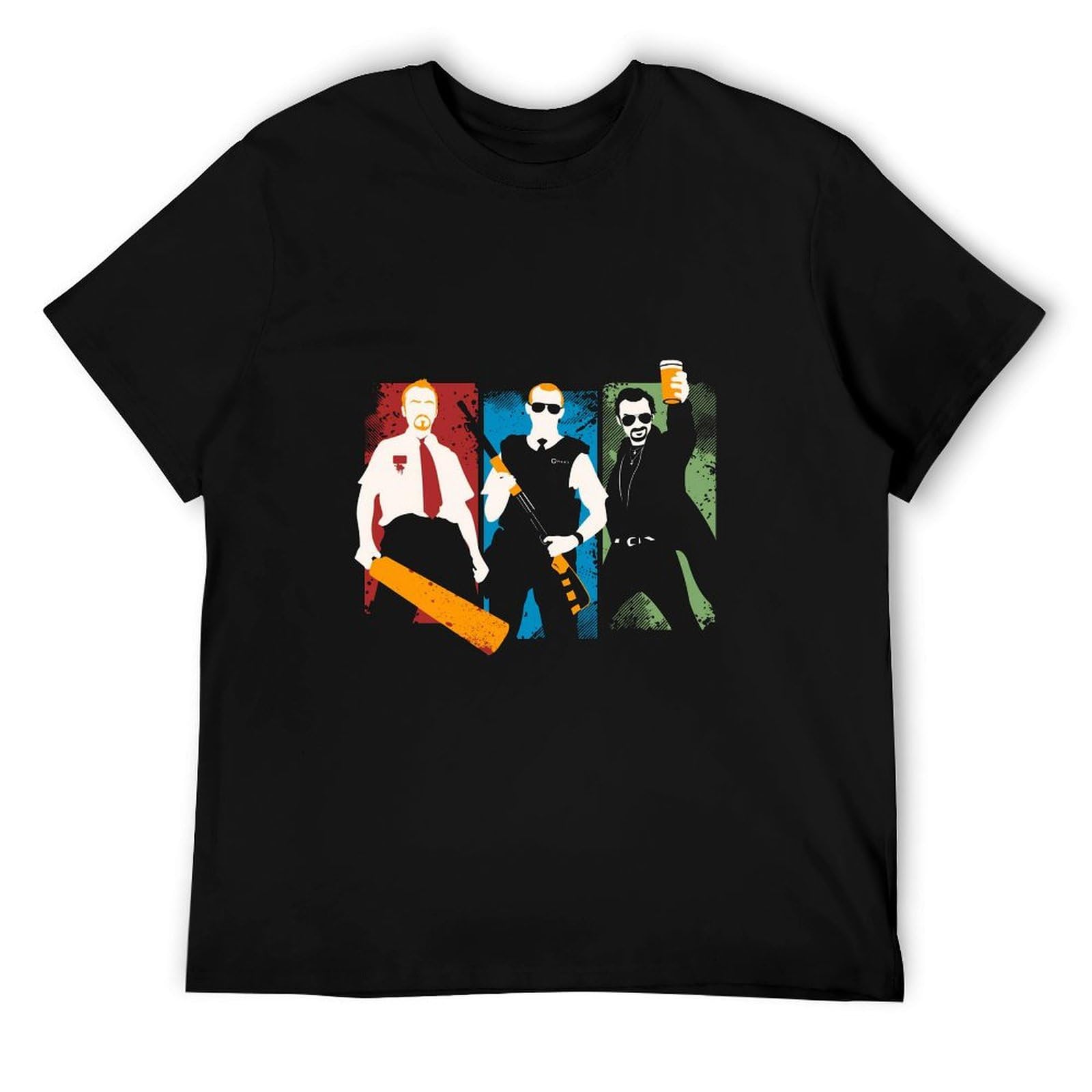 Three Flavours Cornetto Trilogy T Shirt Shaun of The Dead Men Cotton T-Shirt Hot Fuzz Tops The World's End Tshirt Tees Black M