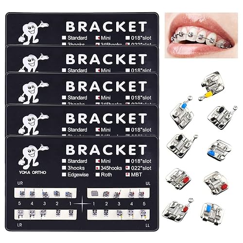 Soporte dental, soportes para aparatos ortopédicos, 5 juegos de 100 piezas de llaves dentales modelo Mini MBT soportes MBT 022 ranura adherente, 345