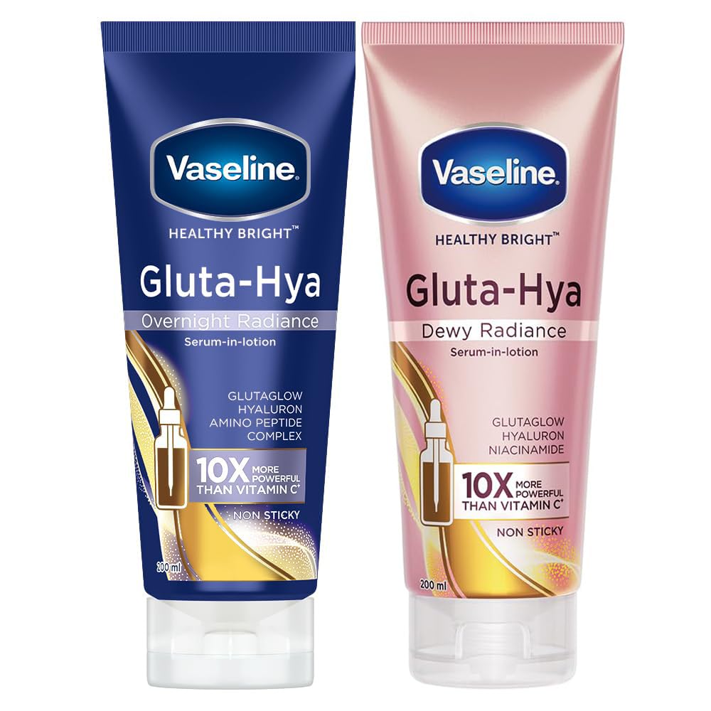 VaselinGluta-Hya Overnight Radiance Lotion + Dewy Radiance, 200ml Combo, 200 ml (Pack of 1)